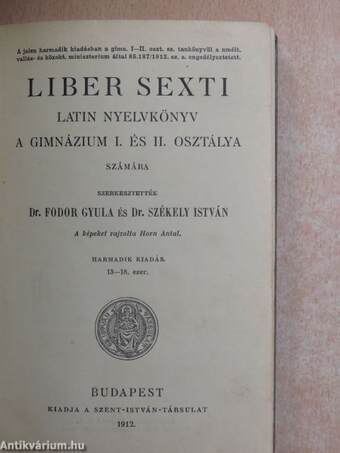 Liber sexti I.