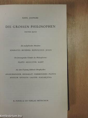 Die grossen Philosophen 1