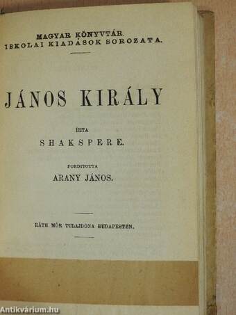 Hamlet dán királyfi/János király/Szentivánéji álom