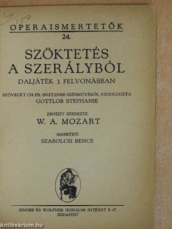 Mozart: Szöktetés a szerályból