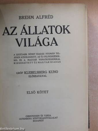 Brehm - Az állatok világa 1.