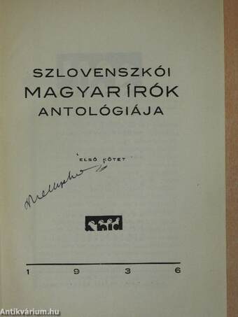 Szlovenszkói magyar írók antológiája I-IV.