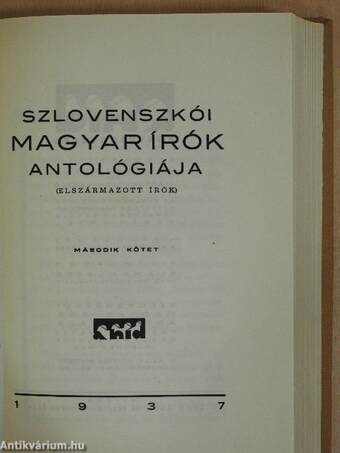 Szlovenszkói magyar írók antológiája I-IV.