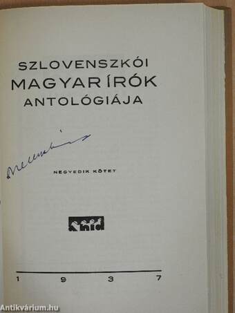 Szlovenszkói magyar írók antológiája I-IV.