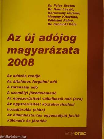 Az új adójog magyarázata 2008