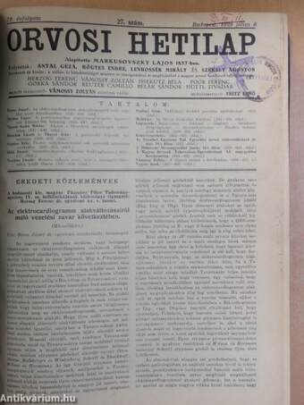 Orvosi Hetilap 1929. július-december (fél évfolyam)/Az orvosi gyakorlat kérdései 1929/1-52.