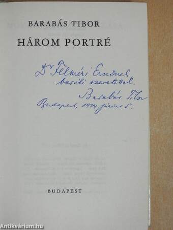 Három portré (dedikált példány)