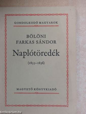 Naplótöredék (1835-1836)