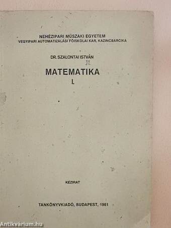 Matematika I.