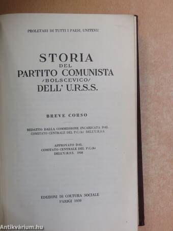 Storia del Partito Comunista (Bolscevico) Dell' U.R.S.S.