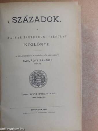 Századok 1898./A Magyar Történelmi Társulat Névkönyve