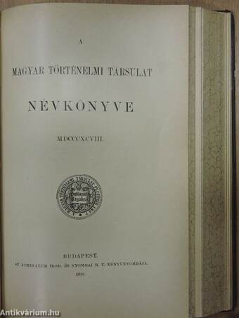 Századok 1898./A Magyar Történelmi Társulat Névkönyve