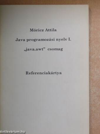 Java programozási nyelv I.