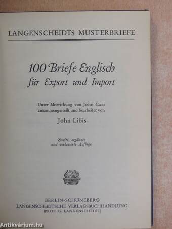 100 Briefe Englisch für Export und Import