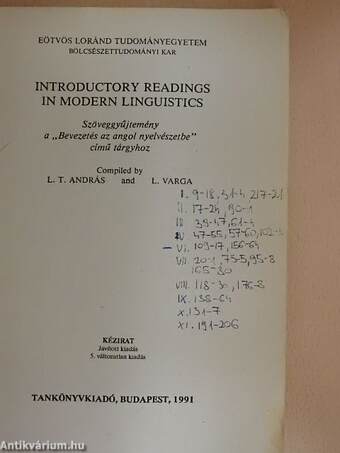 Introductory readings in modern linguistics