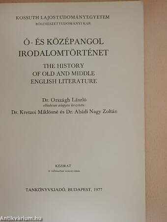 Ó- és középangol irodalomtörténet