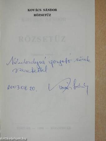 Rőzsetűz (dedikált példány)