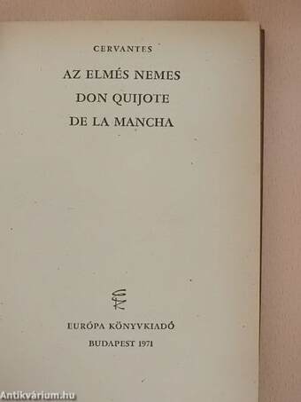 Az elmés nemes Don Quijote de la Mancha