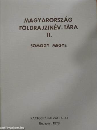 Magyarország földrajzinév-tára II. - Somogy megye