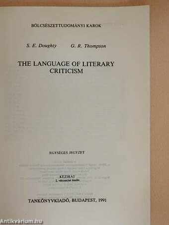 The language of literary criticism