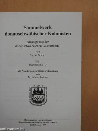 Sammelwerk donauschwäbischer Kolonisten I