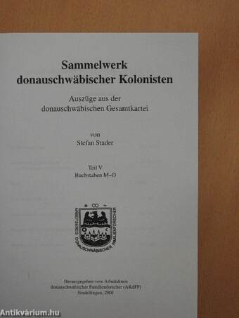 Sammelwerk donauschwäbischer Kolonisten V