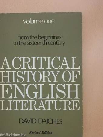 A Critical History of English Literature I.