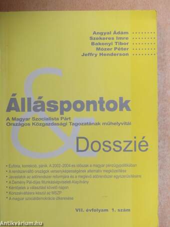 Álláspontok & Dosszié VII/1.