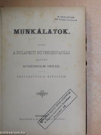 Munkálatok 1882.