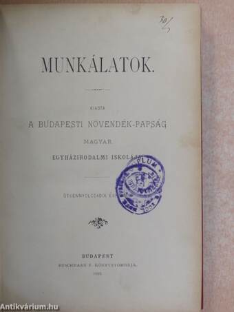 Munkálatok 1895.