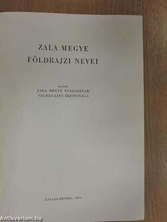 Zala megye földrajzi nevei