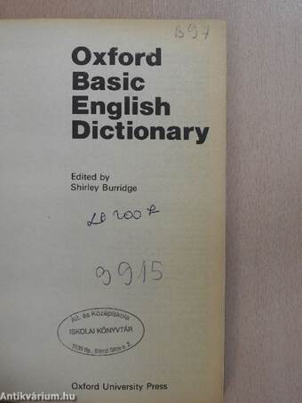 Oxford Basic English Dictionary