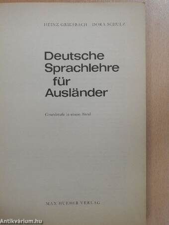 Deutsche Sprachlehre für Ausländer - Grundstufe