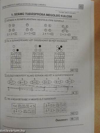 Tantárgyi program - Matematika 1. osztály