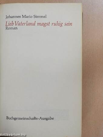 Lieb Vaterland magst ruhig sein