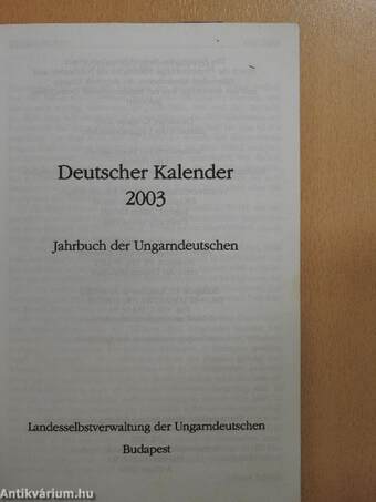 Deutscher Kalender 2003