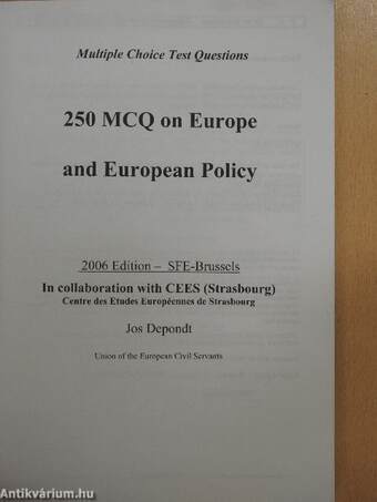 250 MCQ on Europe and European Policy