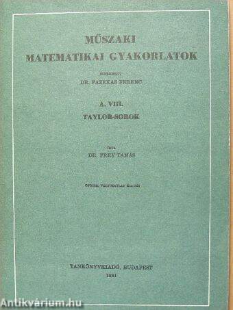 Műszaki matematikai gyakorlatok A. VIII.