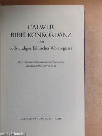 Calwer Bibelkonkordanz (gótbetűs)