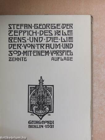 Der Teppich des Lebens und die Lieder von Traum und Tod mit einem Vorspiel