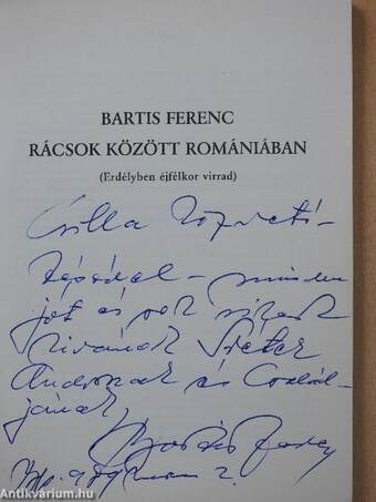 Rácsok között Romániában (dedikált példány)