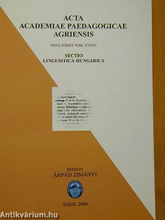 Acta academiae paedagogicae Agriensis/Nova series tom. XXXVI.