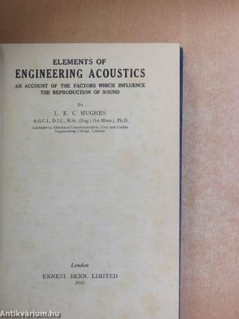 Elements of engineering acoustics