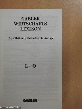 Gabler Wirtschafts Lexikon L-O (töredék)