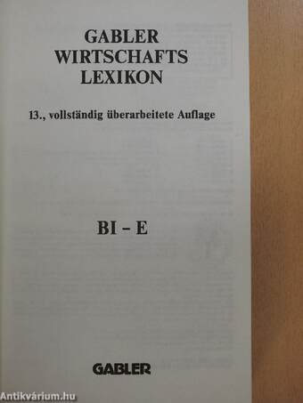 Gabler Wirtschafts Lexikon BI-E (töredék)