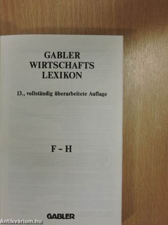 Gabler Wirtschafts Lexikon F-H (töredék)