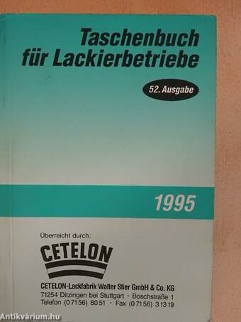 Taschenbuch für Lackierbetriebe 1995