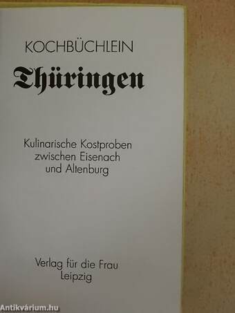 Kochbüchlein Thüringen