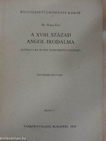 A XVIII. század angol irodalma