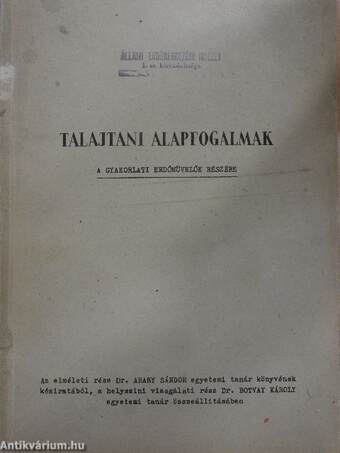 Talajtani alapfogalmak